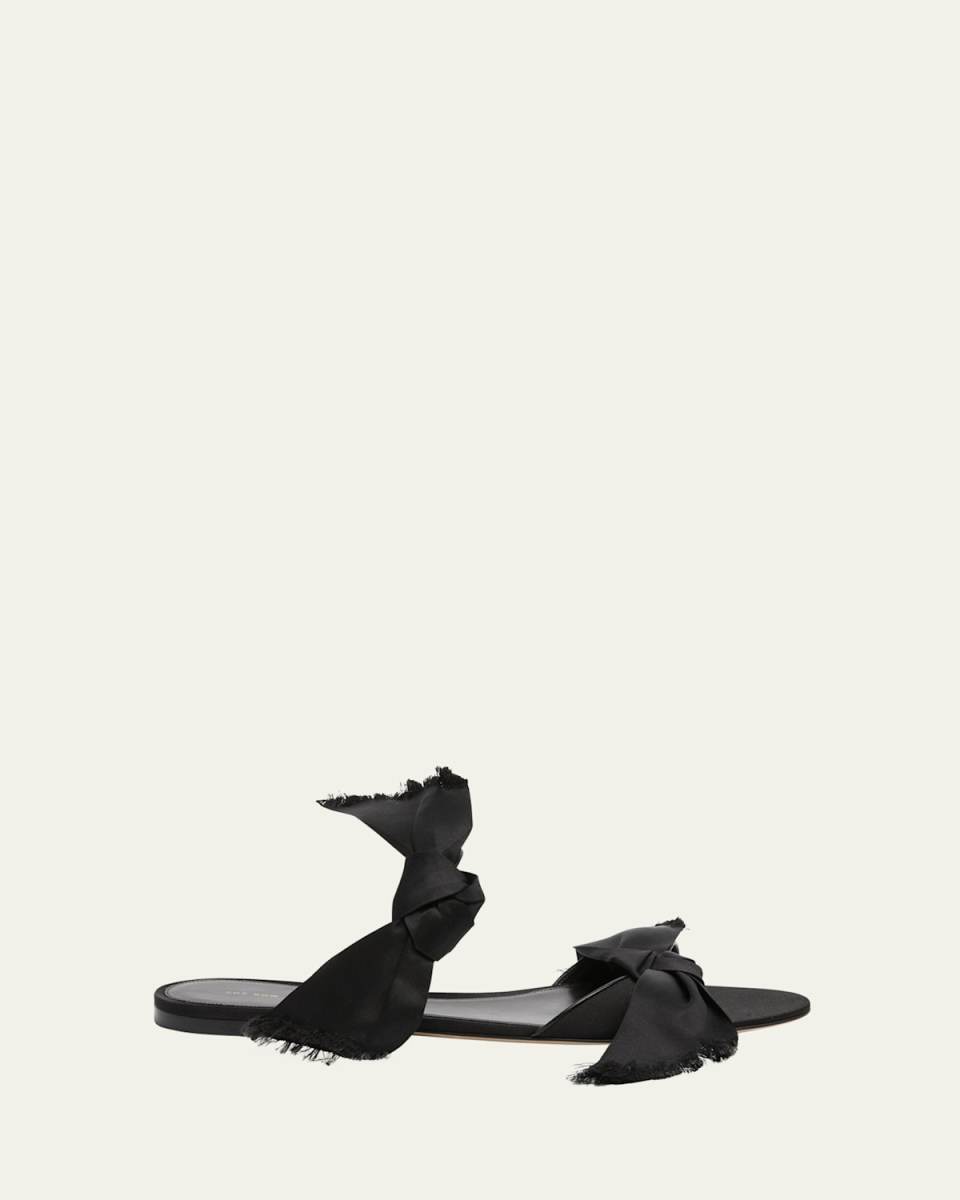 Vika Silk Knot Flat Slide Sandals
